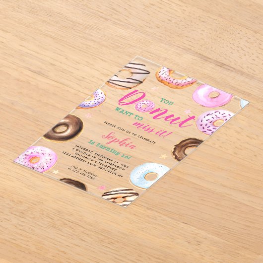 水の色の恋しく思誕生日したい アクリル招待状 (レイダウン)