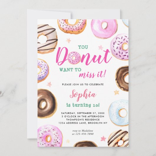 水の色の恋しく思誕生日したい 招待状 (正面)