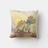 水の色の恐竜が子供の部屋に クッション (正面)