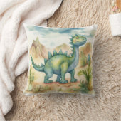 水の色の恐竜が子供の部屋に クッション (ブランケット)