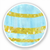 水の色の惑星の外宇宙の誕生日パーティーの好意 シール (正面)