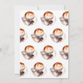 水の色の愛はコーヒーを醸造しているブライダルシャワー 招待状 (裏面)