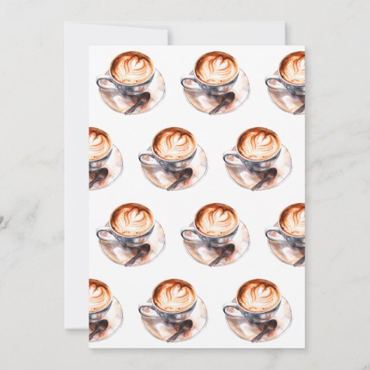 水の色の愛はコーヒーを醸造しているブライダルシャワー 招待状 (裏面)