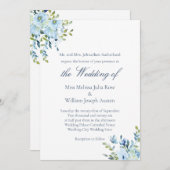 水の色の愛は忍耐強いクリスチャン結婚の 招待状 (正面/裏面)