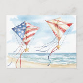 水の色の愛国的なスターストライプズキートコースト シーズンポストカード (正面)