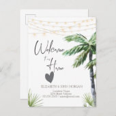 水の色の手のひら、ハート発表 案内ポストカード (正面/裏面)