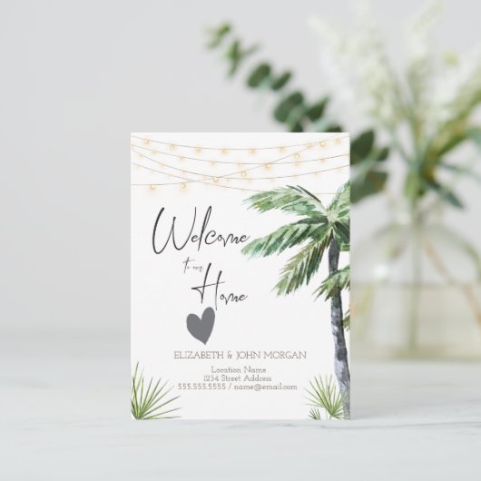 水の色の手のひら、ハート発表 案内ポストカード (スタンド正面)