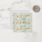 水の色の招待whitバラ ノートカード (正面/裏面インサイチュ)