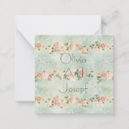 水の色の招待whitバラ ノートカード