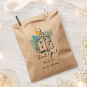 水の色の教会とクロス尖塔ありがとう フェイバーバッグ (クリップ留めされた状態)