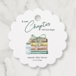 水の色の新しいチャプター赤ちゃんシャワー フェイバータグ