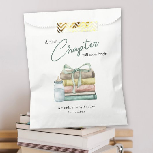 水の色の新しいチャプター赤ちゃんシャワー フェイバーバッグ