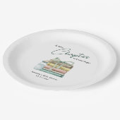 水の色の新しいチャプター赤ちゃんシャワー ペーパープレート (アングル)