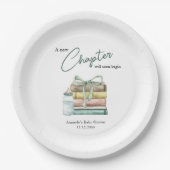 水の色の新しいチャプター赤ちゃんシャワー ペーパープレート (正面)