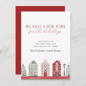 水の色の新しい家のための休日の移動 案内状 (正面/裏面)