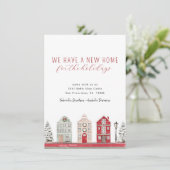 水の色の新しい家のための休日の移動 案内状 (スタンド正面)