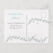 水の色の新しい自宅住所 案内ポストカード (裏面)