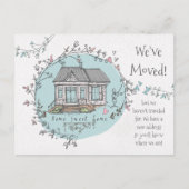 水の色の新しい自宅住所 案内ポストカード (正面)