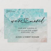 水の色の新素朴しいアドレスの移動のお知らせ ポストカード (正面/裏面)