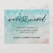 水の色の新素朴しいアドレスの移動のお知らせ ポストカード (正面)