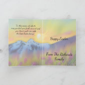 水の色の日の出のカスタム表示イースター シーズンカード (内部)