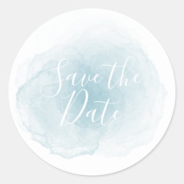 水の色の日付シールを保存 ラウンドシール