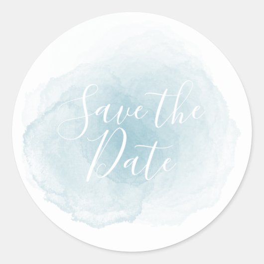 水の色の日付シールを保存 ラウンドシール (正面)