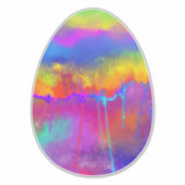 水の色の明色彩の鮮やかるい虹の色のイースター卵 シール (正面)