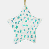 水の色の星の名前 – ターコイズ セラミックオーナメント (右)