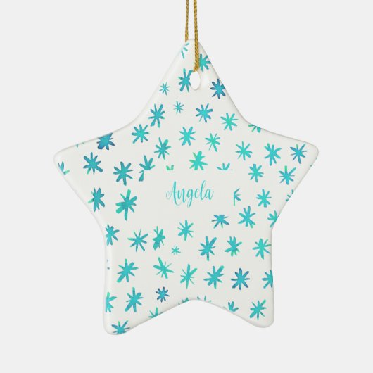 水の色の星の名前 – ターコイズ セラミックオーナメント (右)