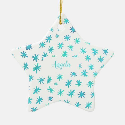 水の色の星の名前 – ターコイズ セラミックオーナメント (正面)