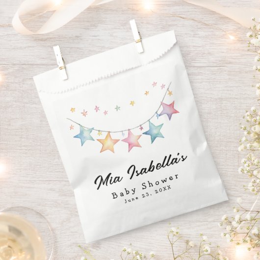 水の色の星ペナントベビージャーシャワー好意バッグ フェイバーバッグ (クリップ留めされた状態)