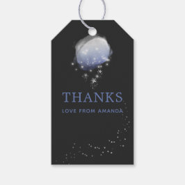 水の色の星夜空の赤ちゃんシャワーありがとう ギフトタグ