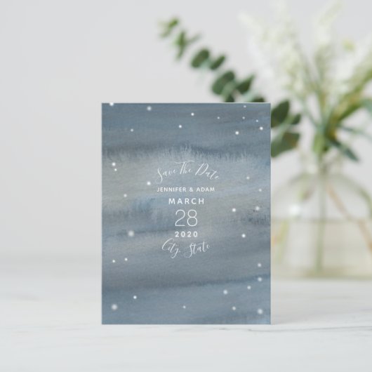 水の色の星日付はがきを保存 案内ポストカード (スタンド正面)