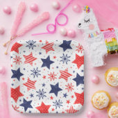 水の色の星7月4日パーティー ペーパープレート (パーティー)