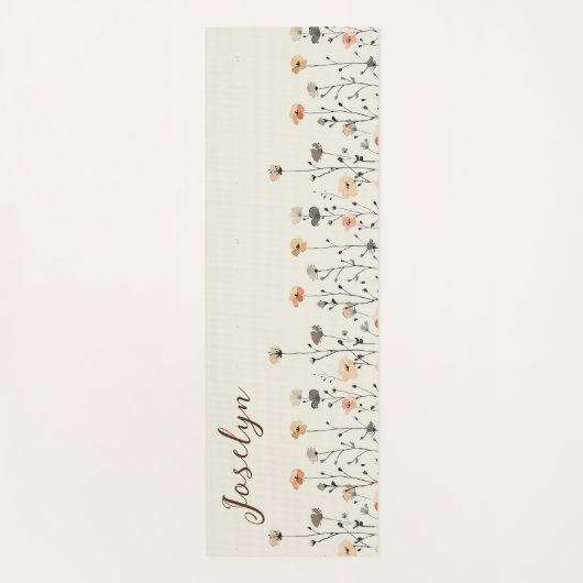 水の色の春の花(名前素朴フローラ) ヨガマット (正面)