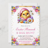 水の色の春チックインエッグイースターブランチ 招待状 (正面)