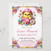 水の色の春チックインエッグイースターブランチ 招待状 (正面)
