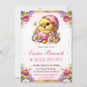 水の色の春チックインエッグイースターブランチ 招待状 (正面)