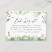 水の色の春バンニーベビーシャワー予約リクエスト エンクロージャーカード (正面)