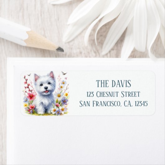 水の色の春フィールドオブフラワーズウェスティー –  ラベル (インサイチュ)