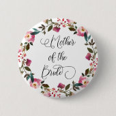水の色の春フローラ花嫁の母 缶バッジ (正面)