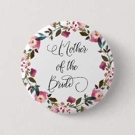 水の色の春フローラ花嫁の母 缶バッジ