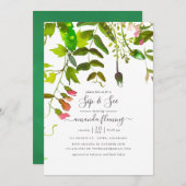 水の色の春緑の園区と見る 招待状 (正面/裏面)