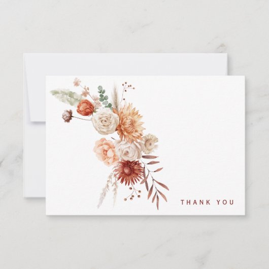 水の色の暖かいトーンフローラ死別ありがとう サンキューカード (正面)