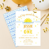 水の色の最初の旅のまわりに日の招待状- 招待状