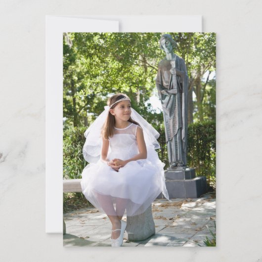 水の色の最初の聖餐会の写真ありがとう 案内状 (裏面)