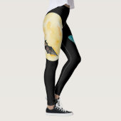 水の色の月と魔女の箒&帽子のレギンス レギンス (右)