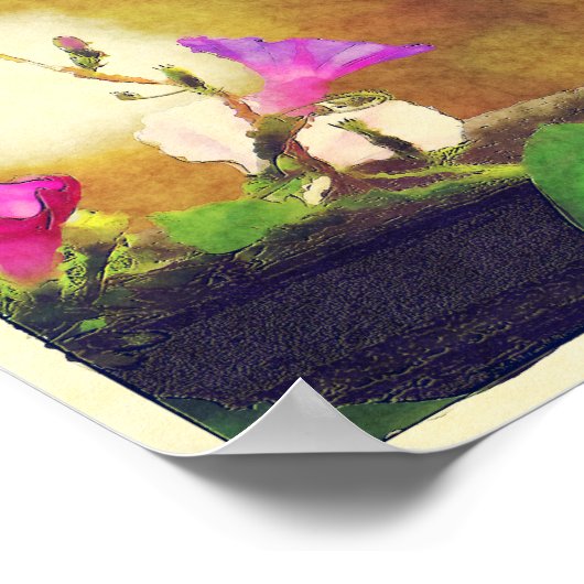 水の色の朝の栄光の特権が生きている ポスター (角)