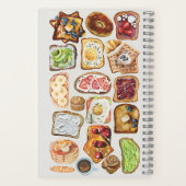 水の色の朝食フラットレイ：朝にトースト ノートブック (裏面)